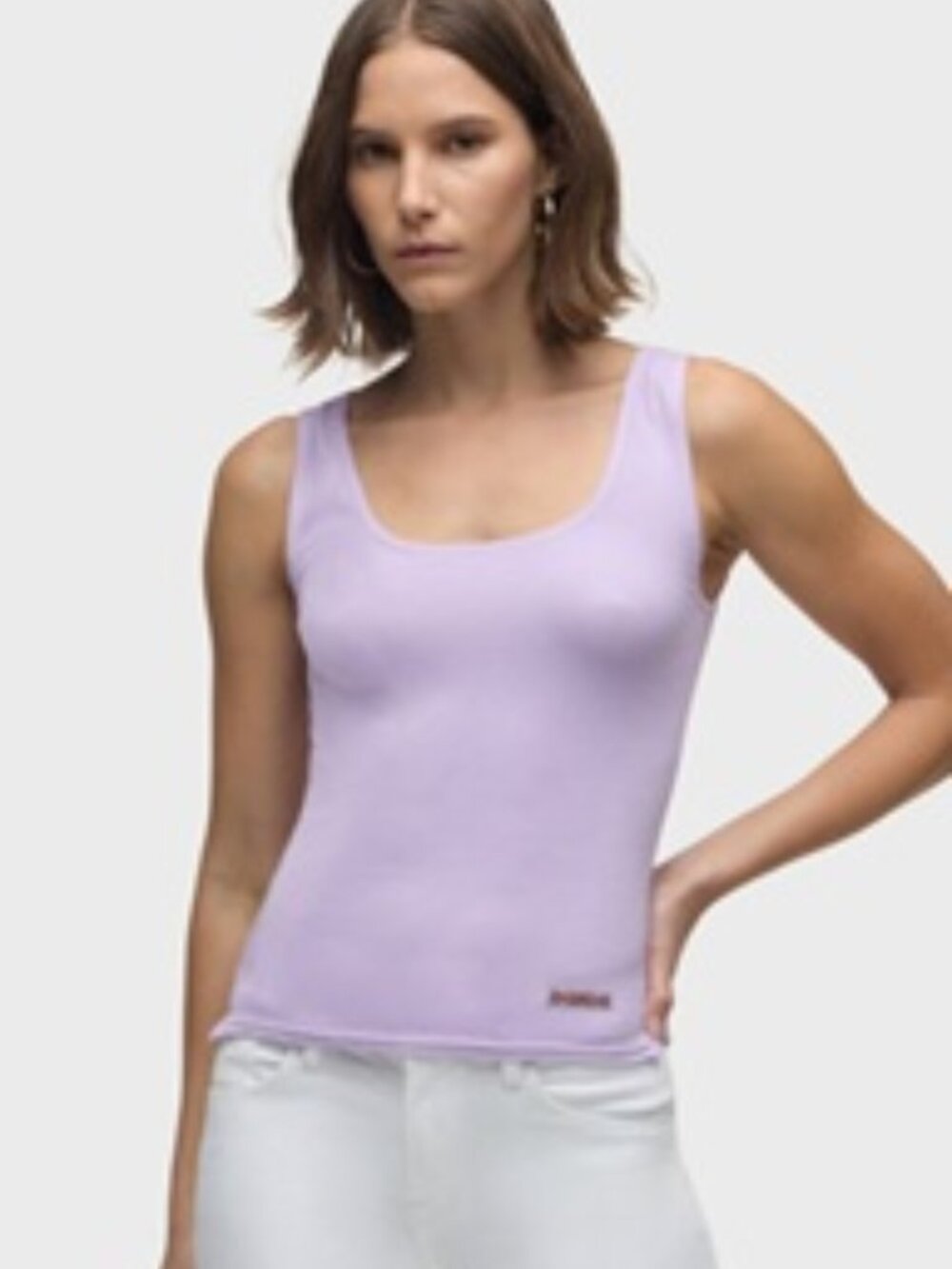NWT HUDSON Women's Scoop Neck Tank Top Size M in Orchid Bloom.